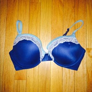 Victoria secret blue bra with white lace